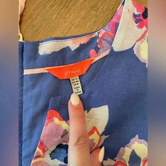 Joules Elayna V-Neck Sleeveless Linen Sheath Dress Size 8 - Picture 6 of 9